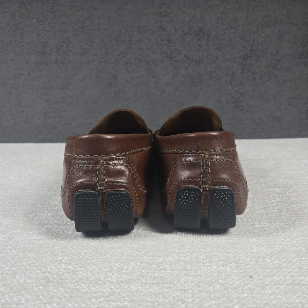 Clarks Men's Loafer 10.5 Brown Leather Driving Moccasins Horsebit Old Money Shoe - Picture 5 of 14